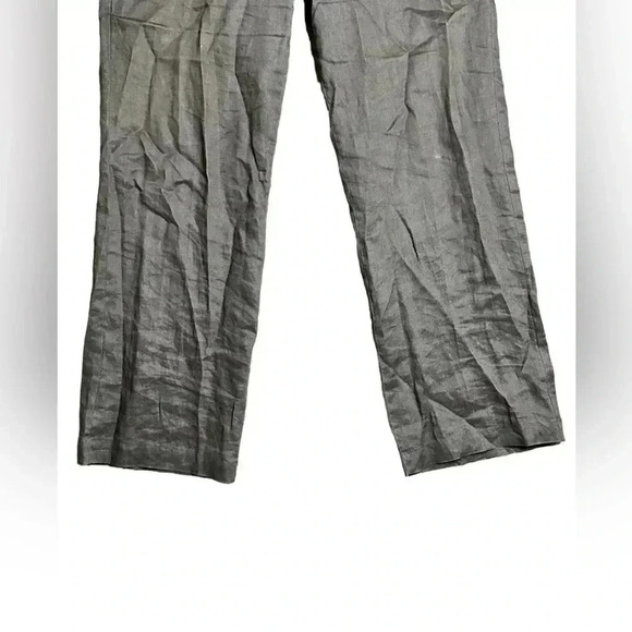 Sandro Womens Taupe Gray Linen Casual Wide Leg Pants Size 8 - Picture 3 of 6